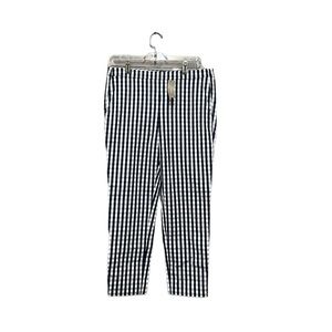 J Crew Martie Navy Checkered Gingham Pants NWT 8P